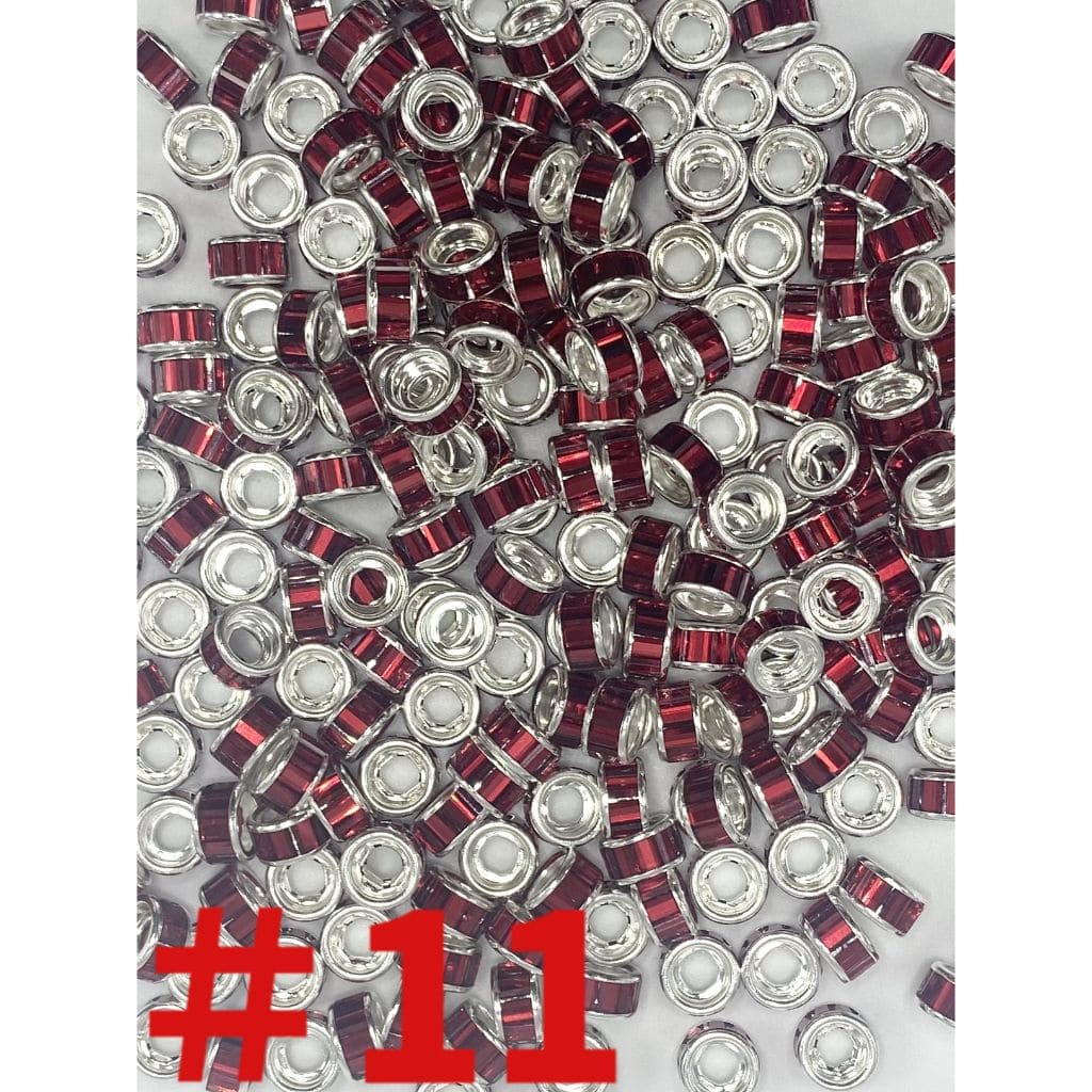 Round Spacers with Crystal Rhinestones, 10mm by 5mm