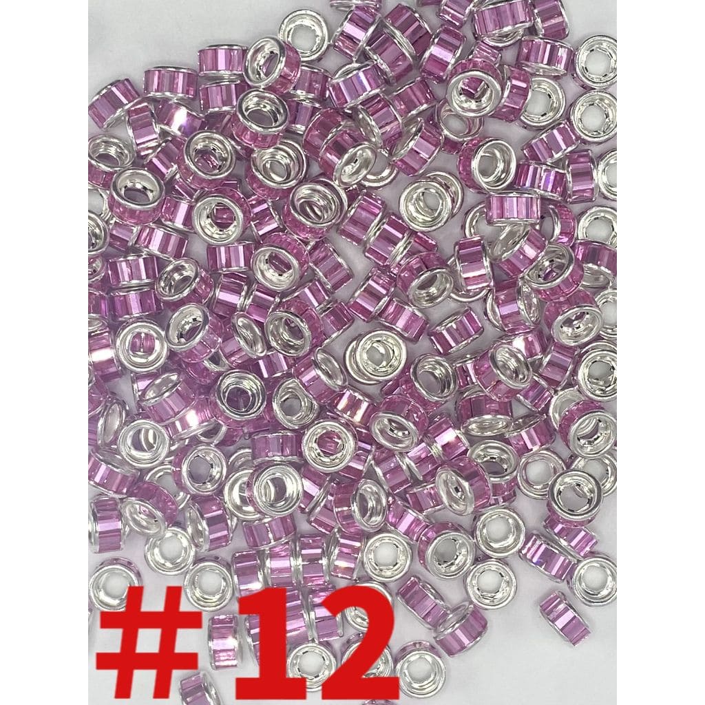 Round Spacers with Crystal Rhinestones, 10mm by 5mm
