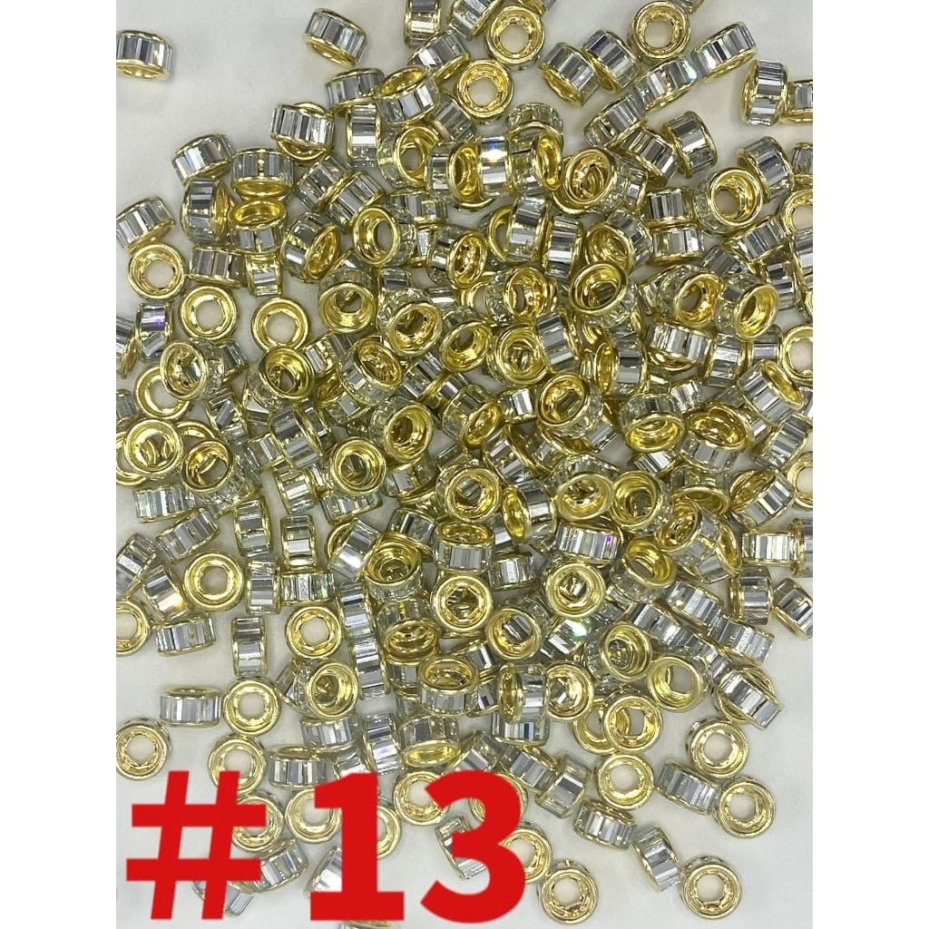 Round Spacers with Crystal Rhinestones, 10mm by 5mm