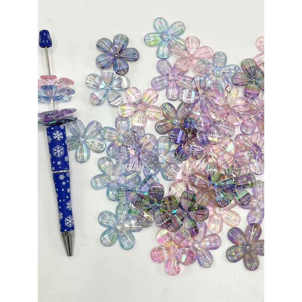 See Thru Flower Acrylic Beads, TT