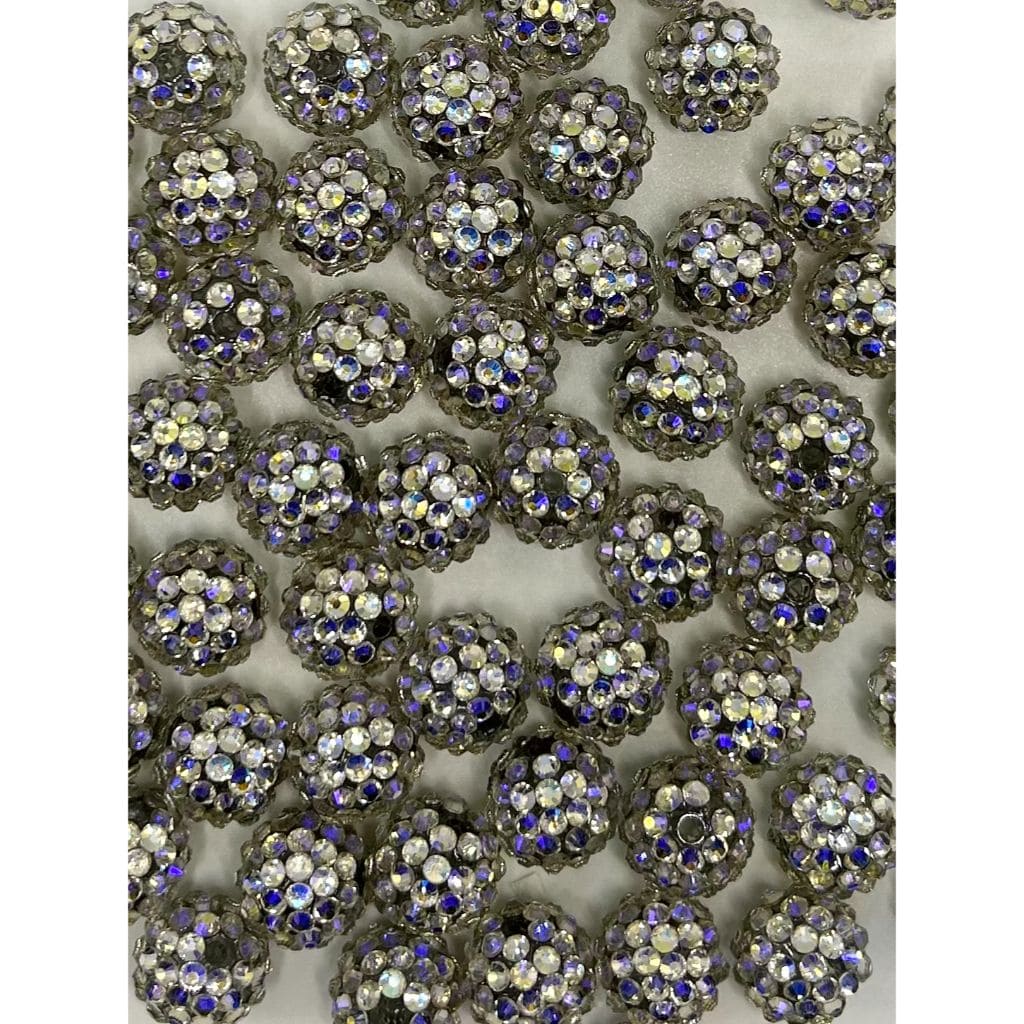 Acrylic Beads with Crystal Rhinestones, 16mm, ZY
