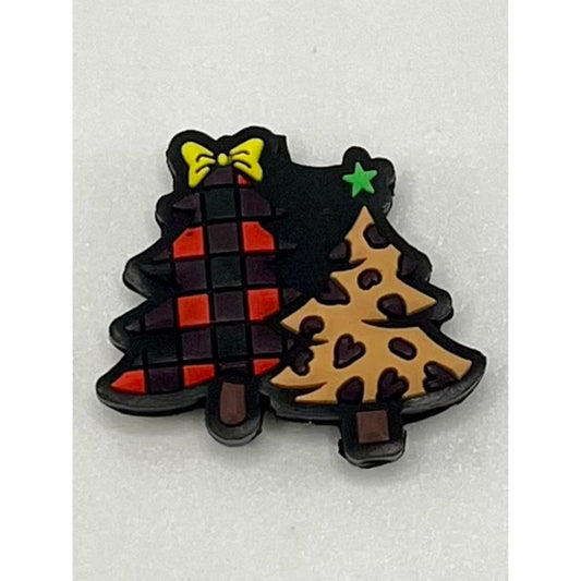 Two Christmas Trees with Bowtie & Star Silicone Focal Beads