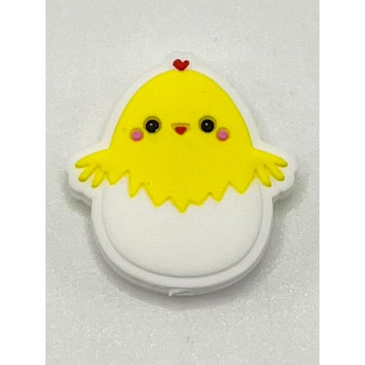 Cute Yellow Chicken, Easter Egg Silicone Focal Beads