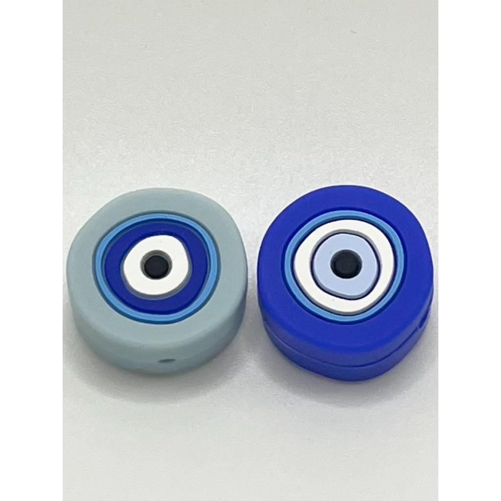Evil Eye Silicone Focal Beads Blue Eye