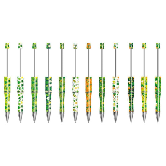 Lucky Clover Shamrock St Patrick's Day Printed Beadable Pens