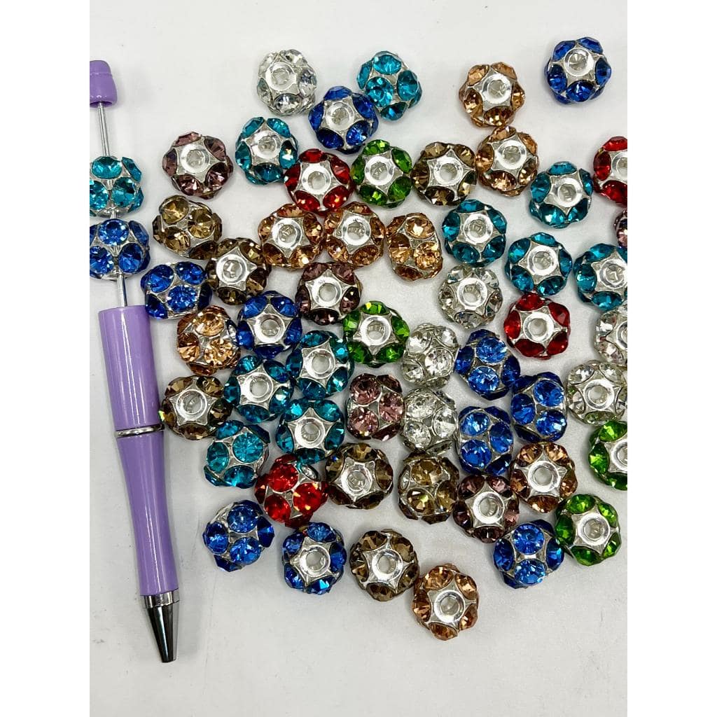 メタルビーズ キラキラ輝くクリスタルラインストーン 鮮やかでカラフルなスタイル ランダムミックス 12mm×16mm ZY 