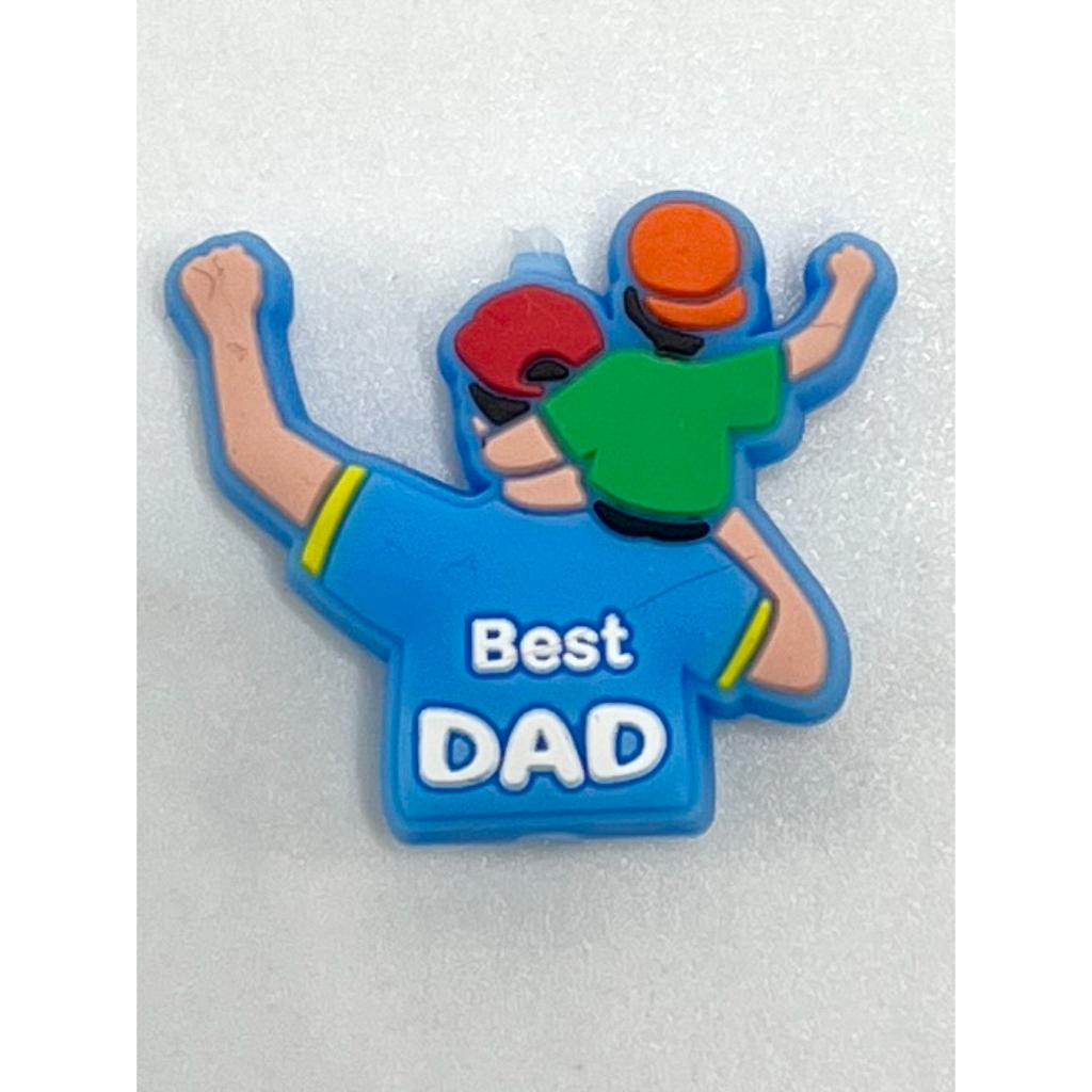 Best Dad with Son Silicone Focal Beads