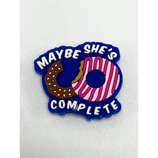 Doughnut Beads, Maybe She's Complete Text on Doughnut, Donut Silicone Focal Beads
