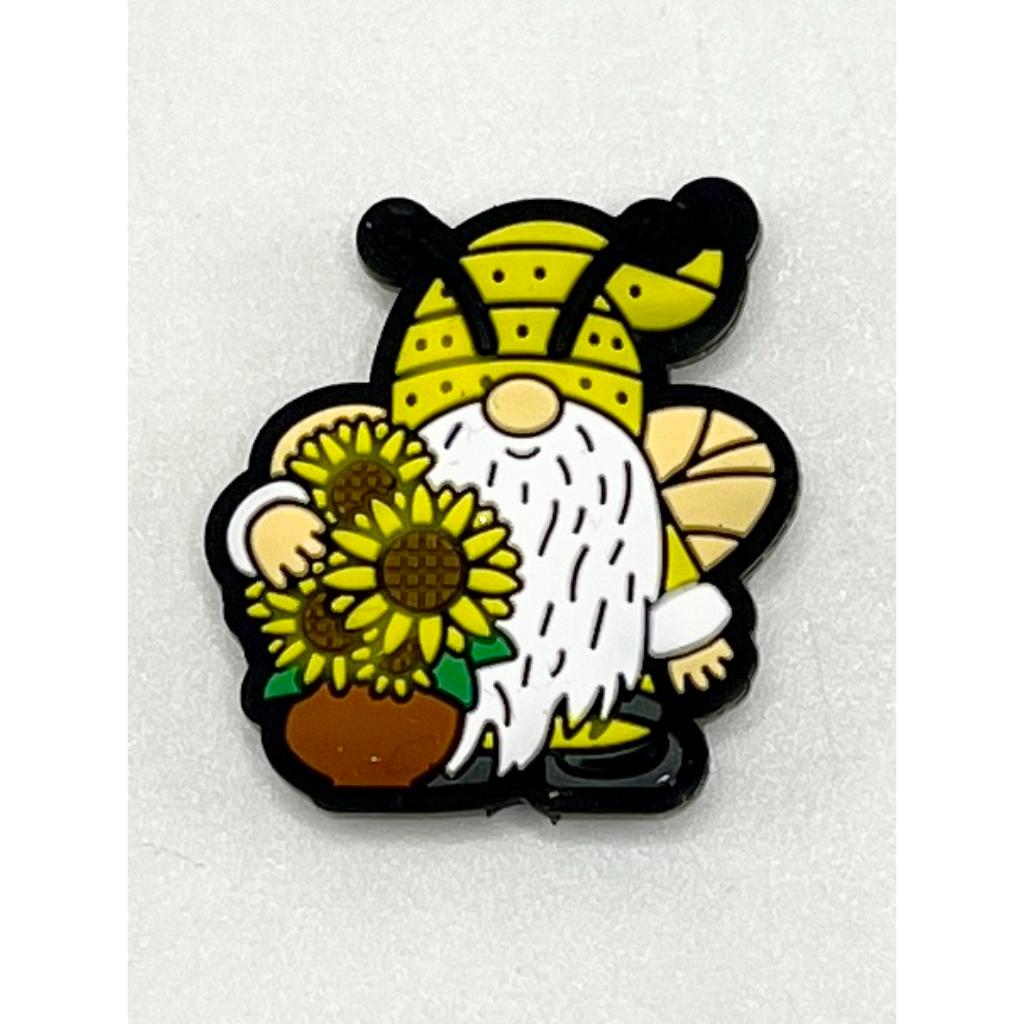 Yellow Bee Honeybee with Sunflower Silicone Focal Beads