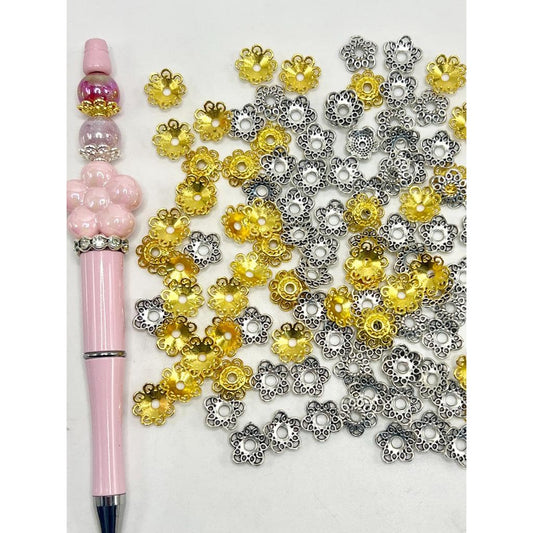 メタルビーズキャップ、スペーサー、ゴールドとシルバーカラー、12 mm、ZJ