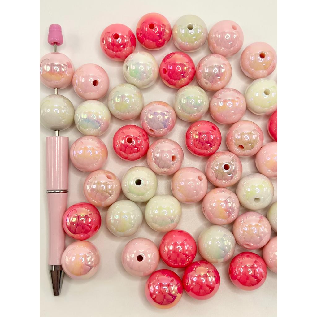 Valentine's Day Acrylic Beads, Solid Color, 20mm, Random Mix Color
