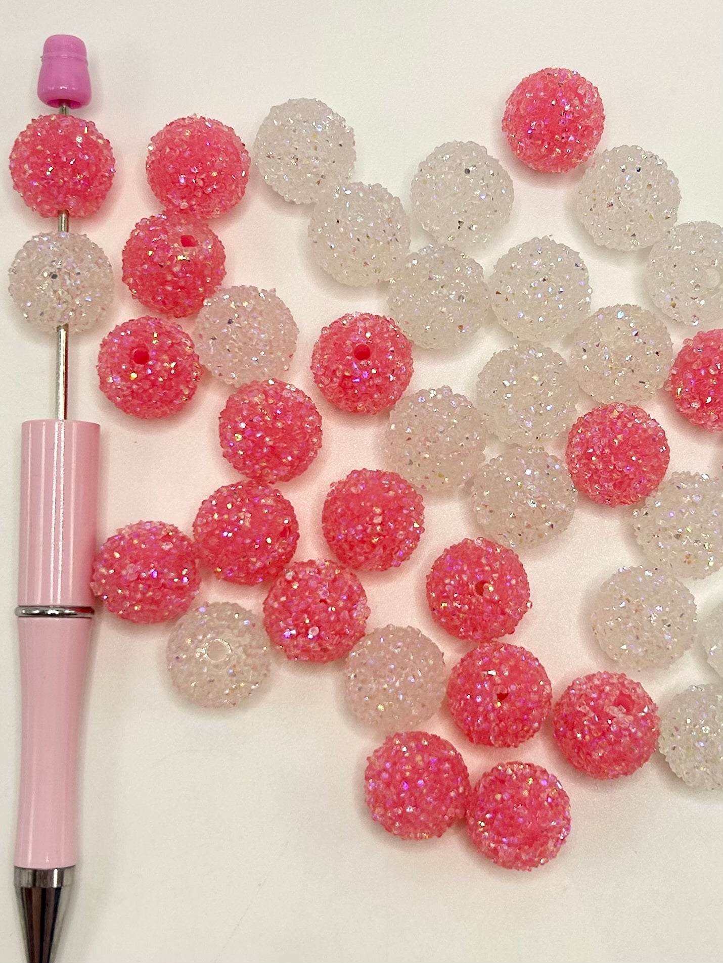 Sugar Acrylic Beads Valentine's Day, Hard, 16mm