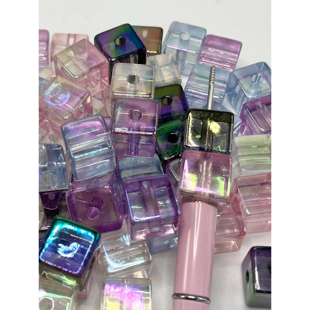 See Thru Square Cube Cubes Acrylic Beads, 16mm, FS