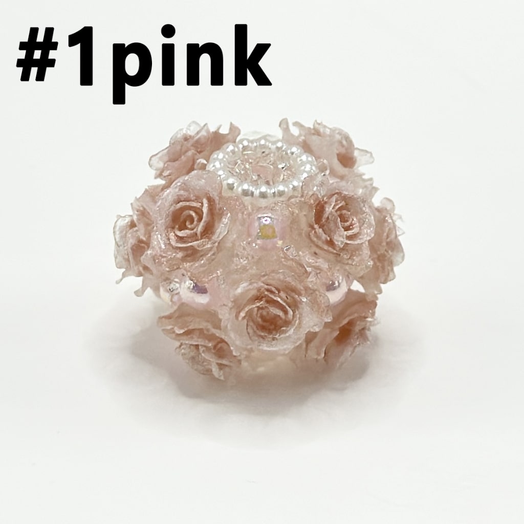 Delicate Bling Bling Mini Rose Flower Cute Pearls Round Sugar Acrylic ...