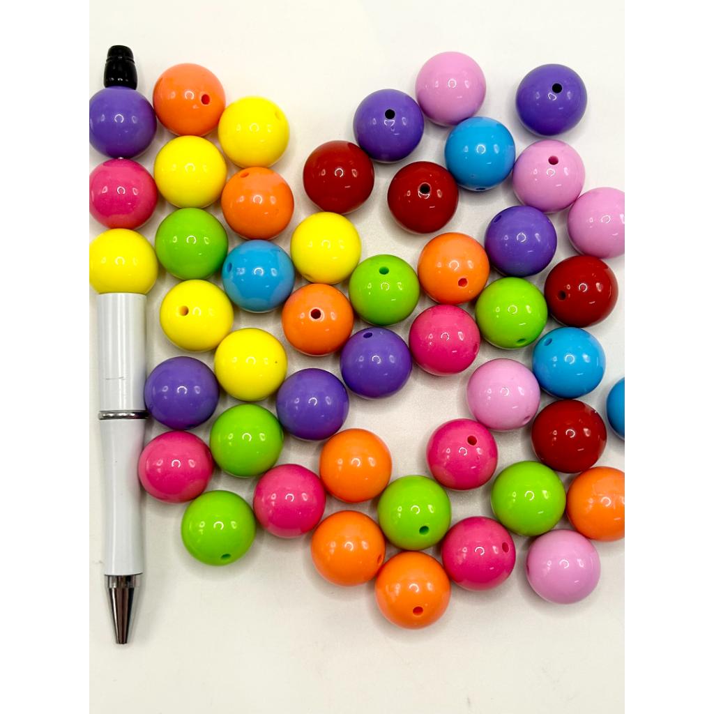 Candy Color Acrylic Beads, 18mm, Random Mix Color, CF
