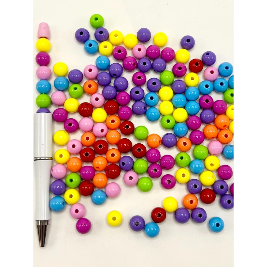 Candy Color Acrylic Beads, 10mm, Random Mix Color, CF