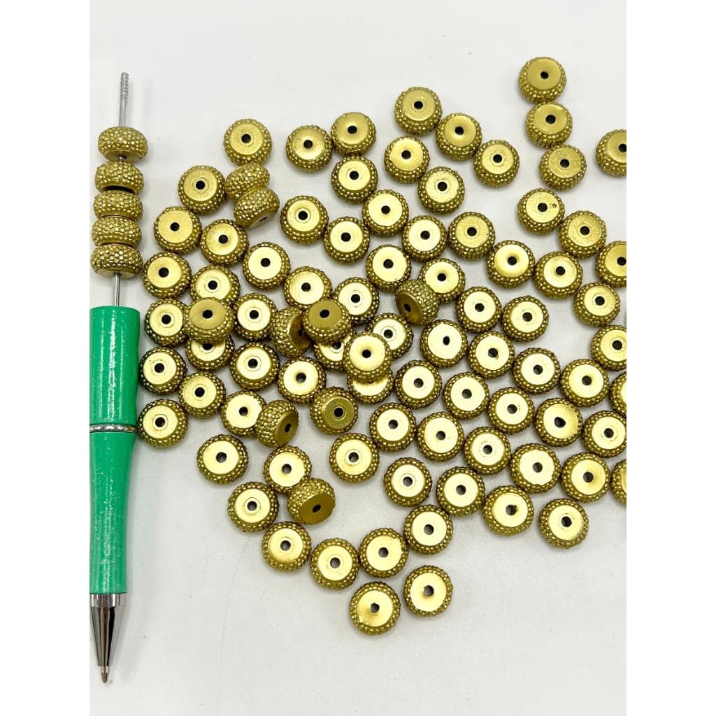 Wheel Spacers with Gold Rhinestone, 12mm