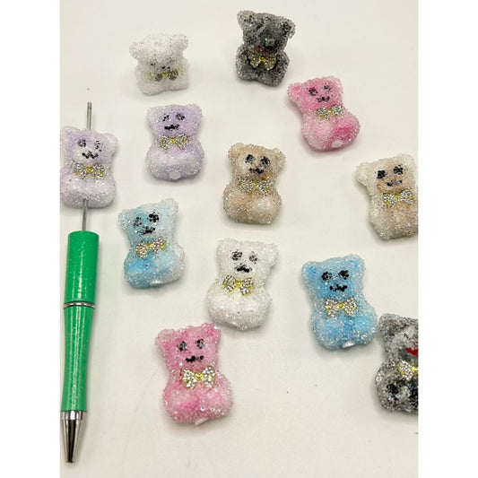 かわいいクマのシュガービーズ、蝶ネクタイ付き、ランダムミックスカラー、MG