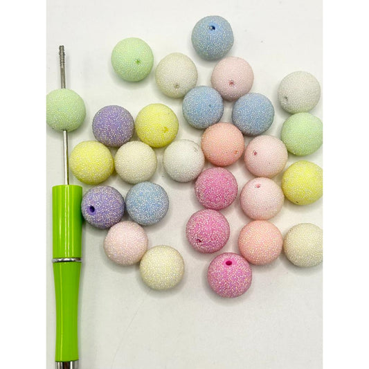 Sugar Acrylic Beads with Clear Color Sugar, Soft Sugar, 16mm, YLD