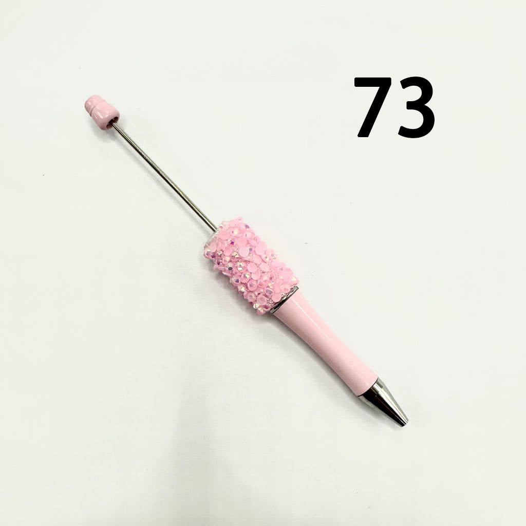 Beadable Pens with Flatback Rhinestones in Mix Solid Colors with AB Finish and Bubbly Wraps