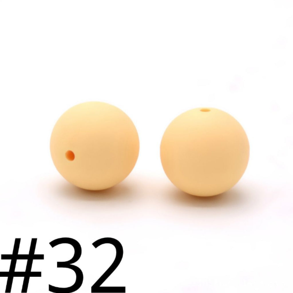 ソリッドカラーシリコンビーズ 19mm ラージ ビッグサイズ