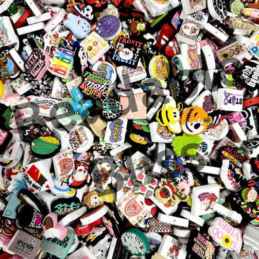 50$ For 180 Pieces On Sale Silicone Focal Beads, Random Mix (Include Straw Topper)