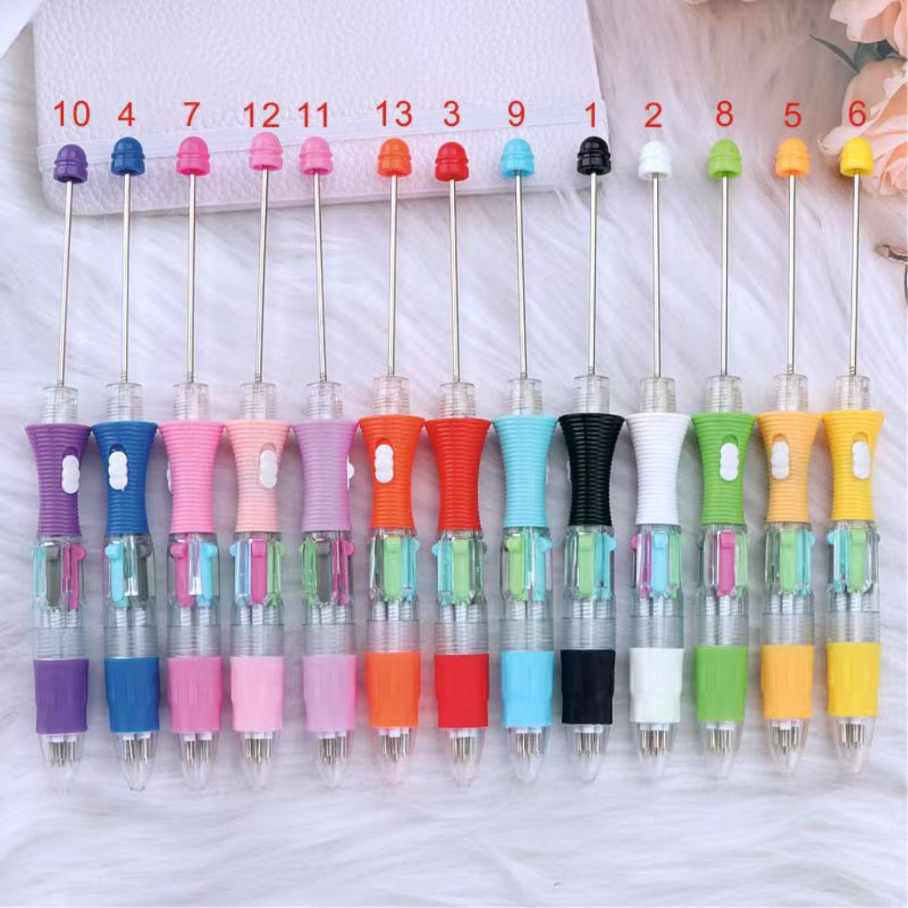 Color Ink Pen, Multi-Color Beadable Pen with Four Colors of Ink and LED Light, Please Read Description