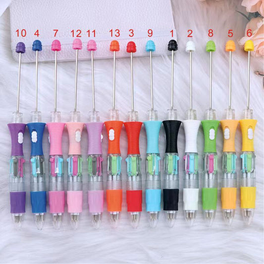 Color Ink Pen, Multi-Color Beadable Pen with Four Colors of Ink and LED Light, Please Read Description