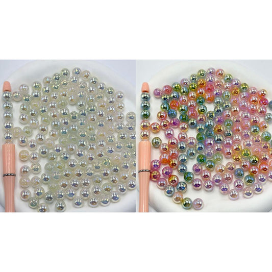 ライトバリエーションカラーチェンジアクリルビーズ、ランダムミックス、10MM