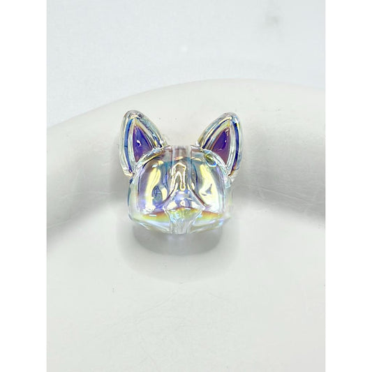 コーギー コーギー犬の頭 透明UVコーティングアクリルビーズ 19MM×18MM