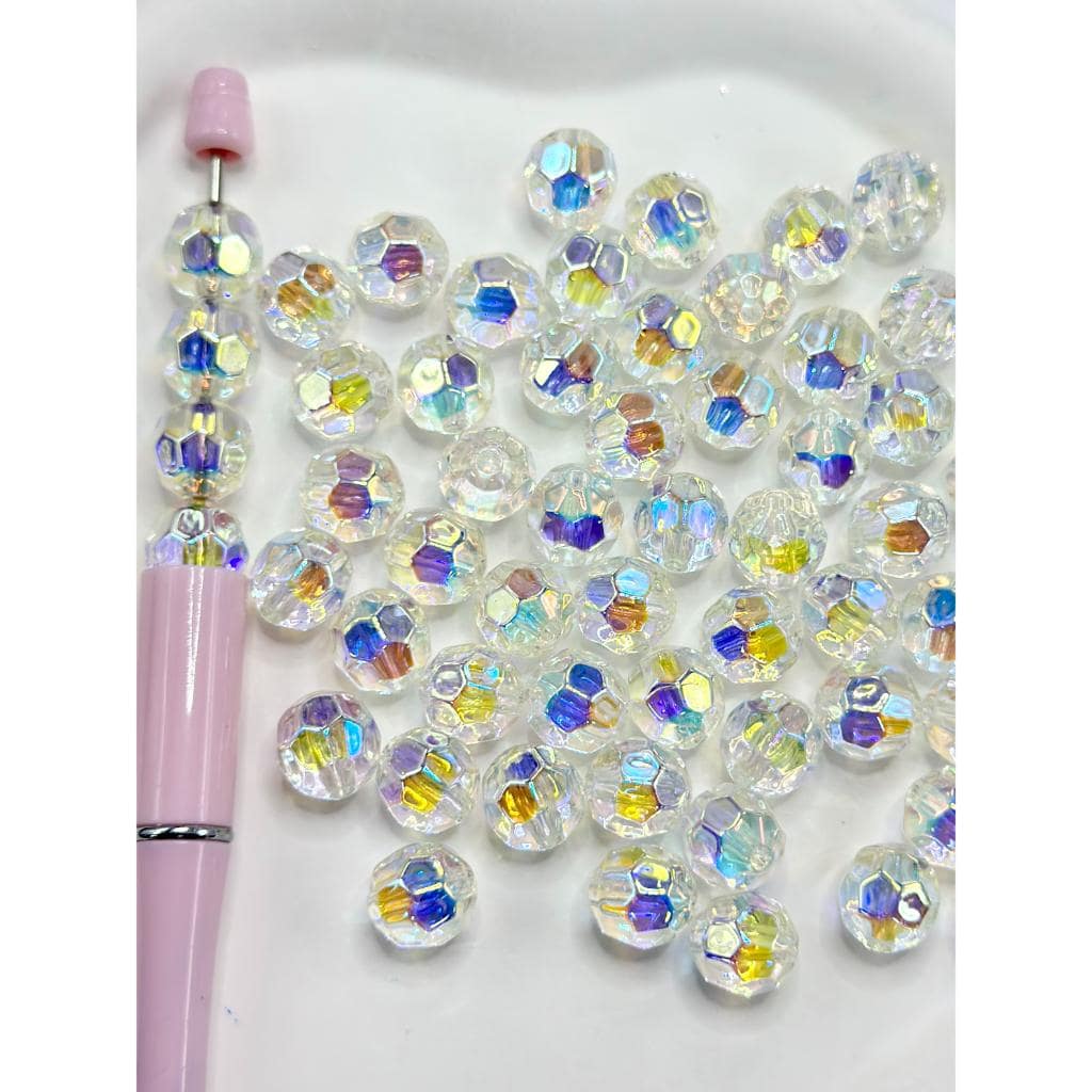 UV Coating Disco Clear Acrylic Beads, Random Mix, 12MM – Beadable Bliss