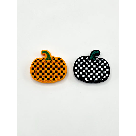 ハロウィンかぼちゃとチェック柄シリコンビーズ