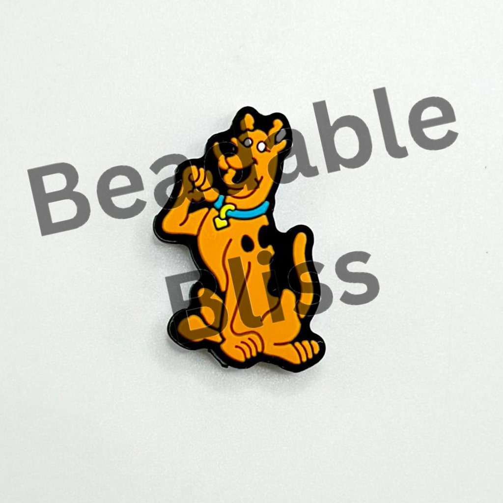 A Cute Happy Dog Silicone Focal Beads
