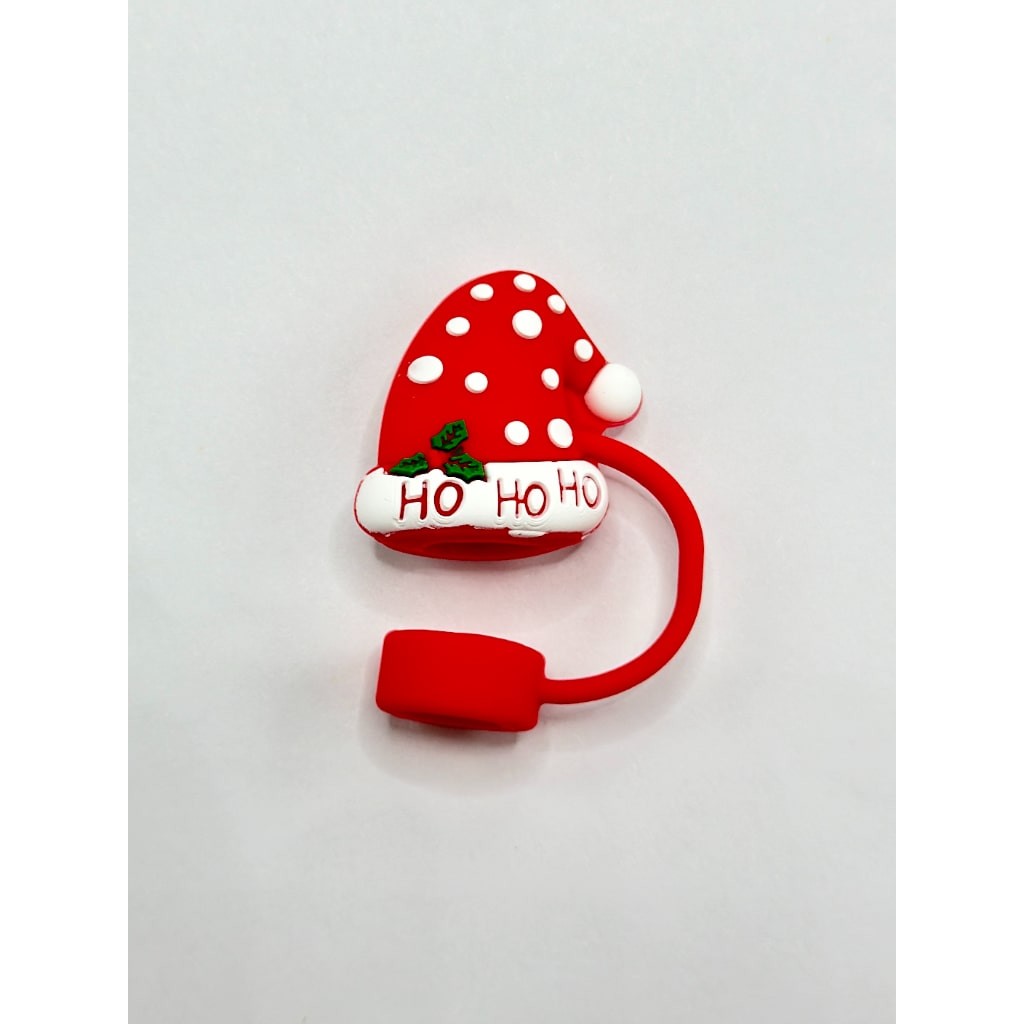 Christmas Theme Food Grade Cup Tumbler Silicone Straw Topper
