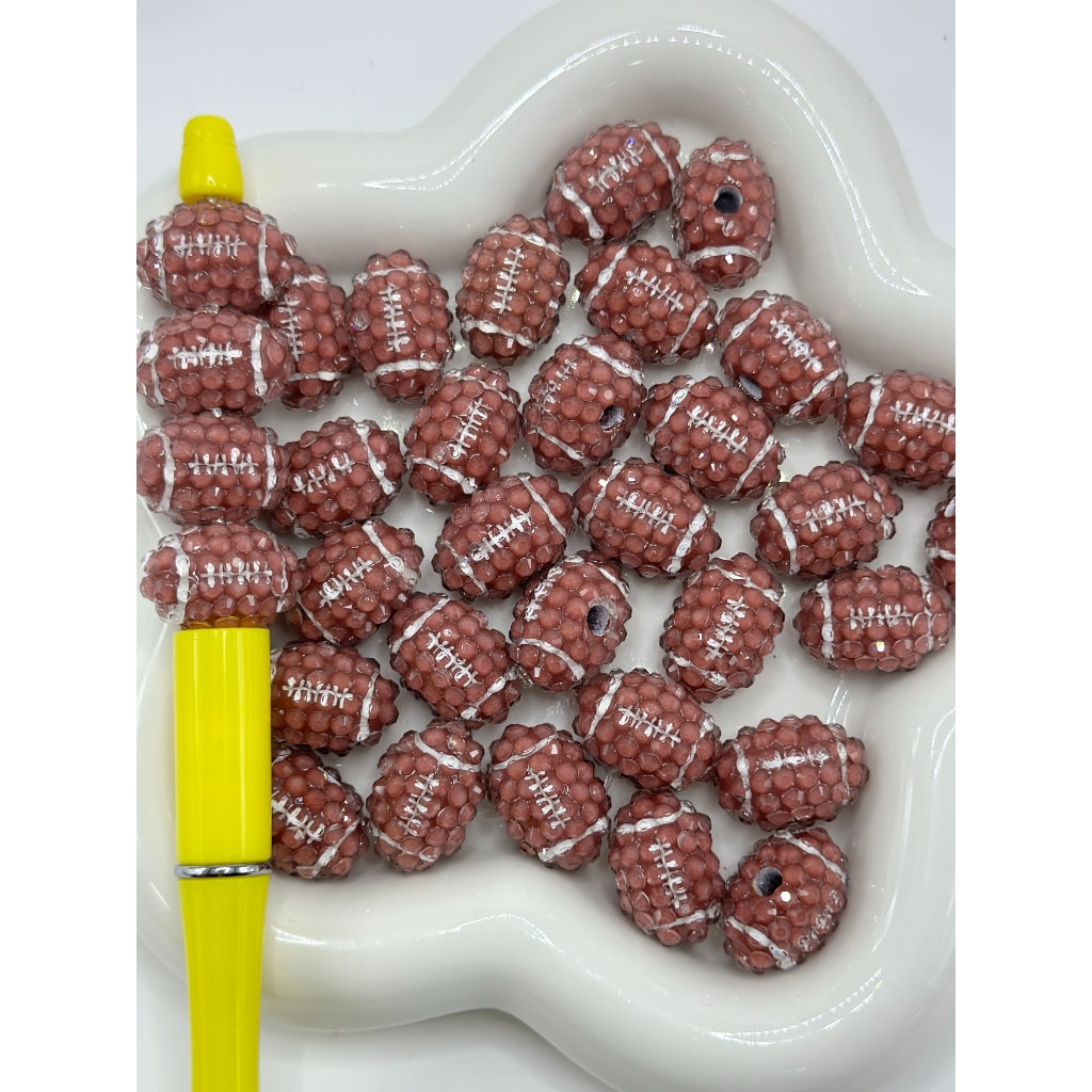 Sports Beads, Mix of Sports Balls Football Basketball Soccer Baseball Round Acrylic Beads, 20mm
