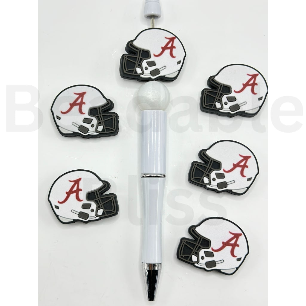 USA America College University Football Teams Alabama Crimson Tid Helmet Silicone Focal Beads,  Please Read the Description