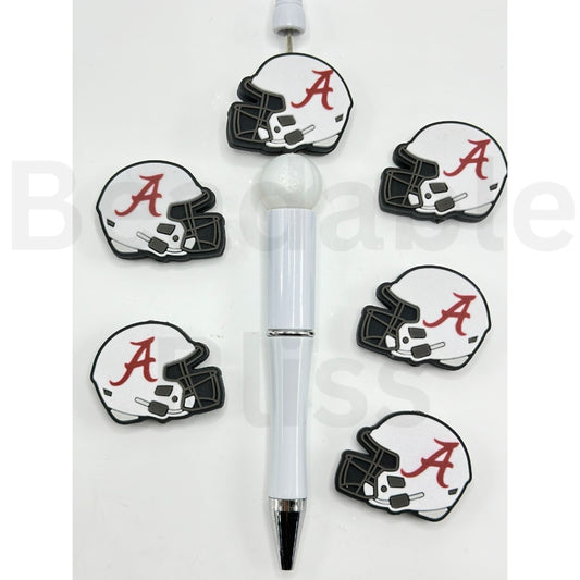 USA America College University Football Teams Alabama Crimson Tid Helmet Silicone Focal Beads,  Please Read the Description