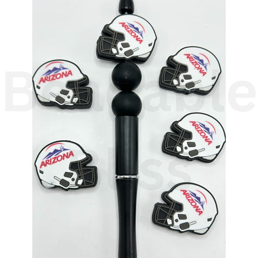 USA America College University Football Teams Arizona Wildca Helmet Silicone Focal Beads，Please Read the Description
