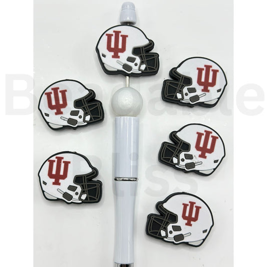 USA America College University Football Teams Indiana Hoosie Helmet Silicone Focal Beads，Please Read the Description