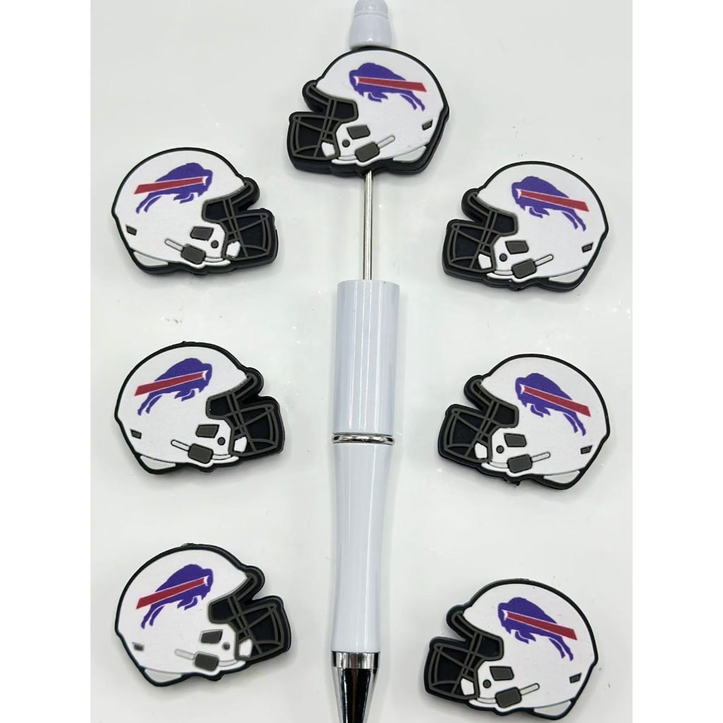 USA American Football Team Buffalo Bills Helmet Sports Silicone Focal Beads