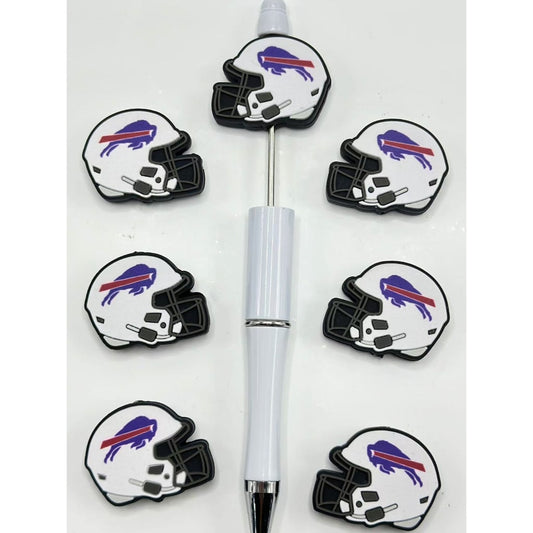 USA American Football Team Buffalo Bills Helmet Sports Silicone Focal Beads, Please Read the Description