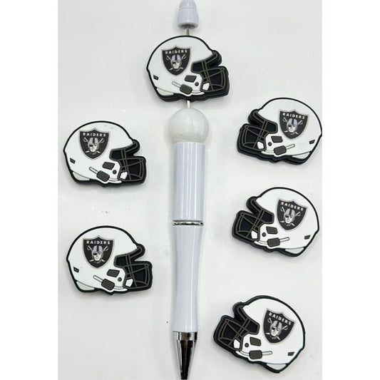 USA American Football Team Las Vegas Raiders Helmet Sports Silicone Focal Beads，Please Read the Description