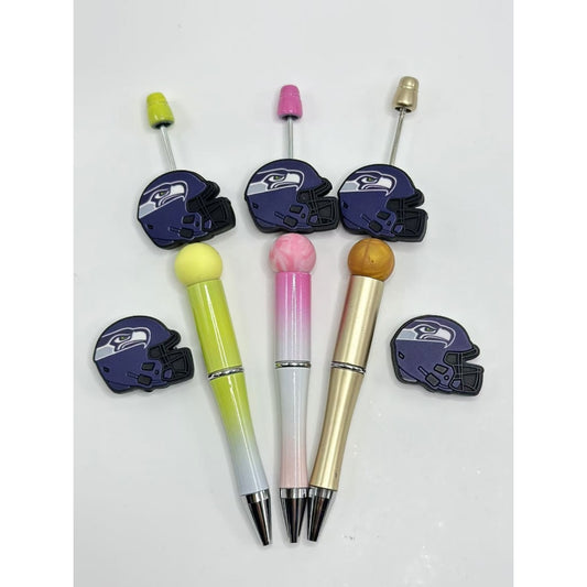 USA American Football Team Seattle Seahaw Helmet Sports Silicone Focal Beads, Please Read the Description