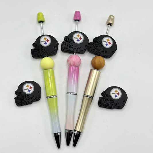 USA American Football Team Pittsburgh Steelers Helmet Sports Silicone Focal Beads