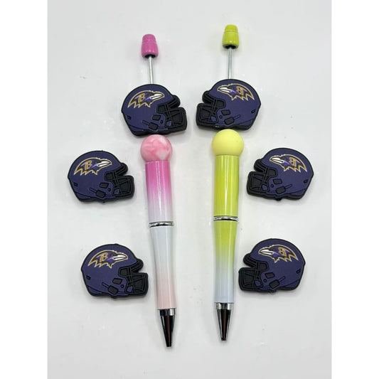 USA American Football Team Baltimore Rave Helmet Sports Silicone Focal Beads，Please Read the Description