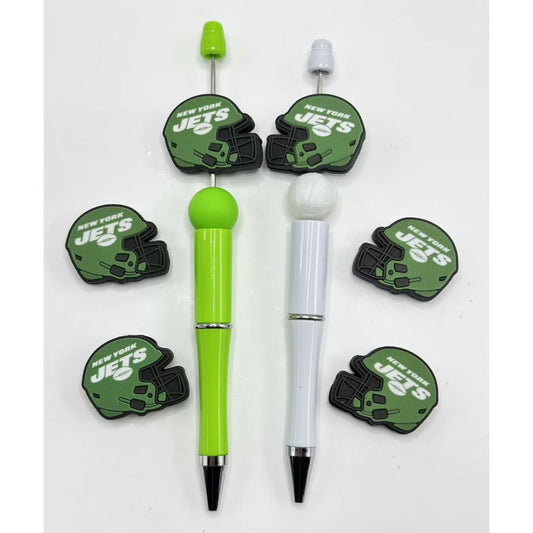 USA American Football Team New York Jets Helmet Sports Silicone Focal Beads, Please Read the Description