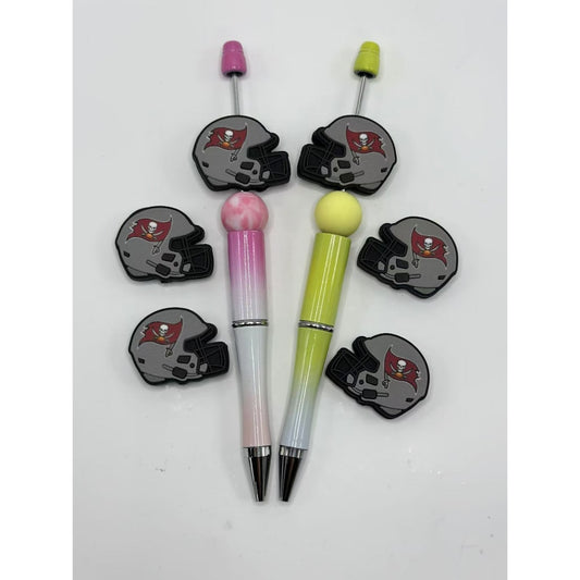 USA American Football Team Tampa Bay Buccaneers Helmet Sports Silicone Focal Beads, Please Read the Description