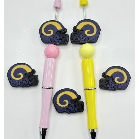 USA American Football Team Los Angles Ra Helmet Sports Silicone Focal Beads， Please Read the Description
