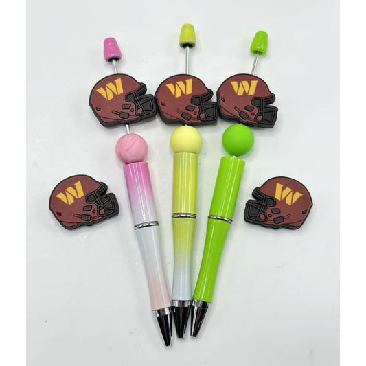 USA American Football Team Washington Commanders Helmet Sports Silicone Focal Beads, Please Read the Description