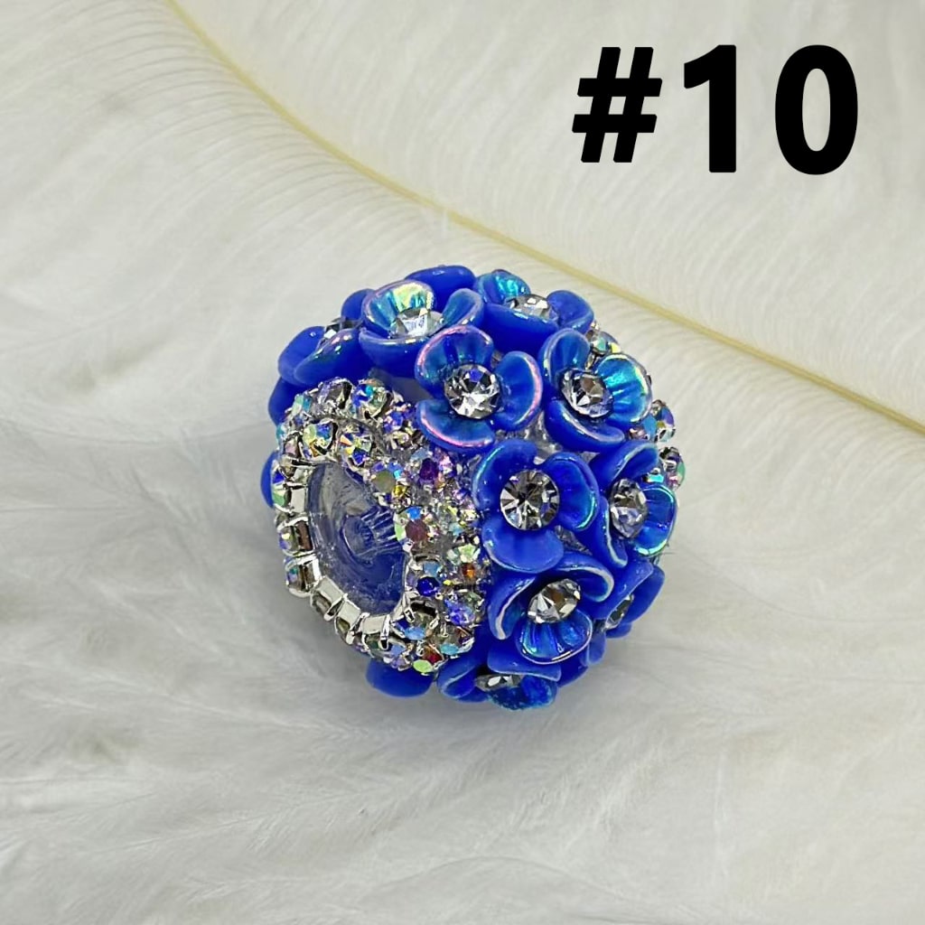 Bling Bling Mini Flowers Clear Rhinestones Inside AB Color Rhinestone Chains Round Acrylic Beads, Around 21*16MM